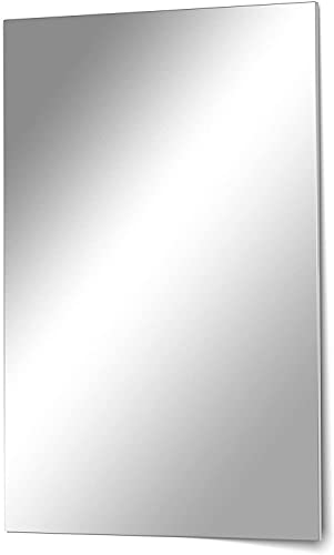 Kristallspiegel / Wandspiegel Rahmenlos rechteckig ohne Facette Mirror Made in Germany incl. Befestigungsmaterial (50x70)