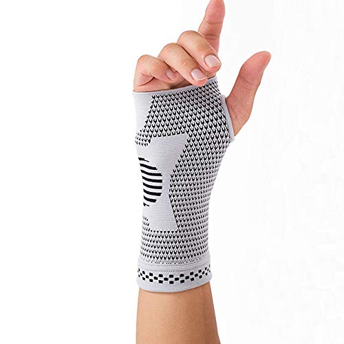 Amashr Nylon Spandex Gestrickte Infrarot-Handflächenstütze | Palm Brace Sport Handgelenkärmel, Groß (Paar)
