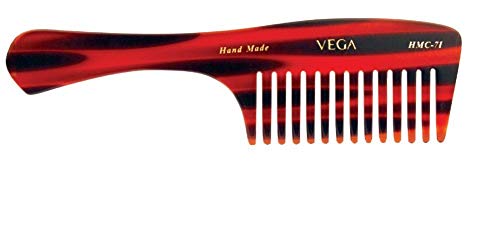 Vega Tortoise Shell Shampoo Comb Flat (Brown) (Ship from India)
