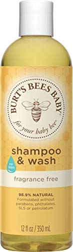 Burt's Bees Baby Shampoo & Wash, Fragrance Free & Tear Free Baby Soap - 12 Ounce Bottle