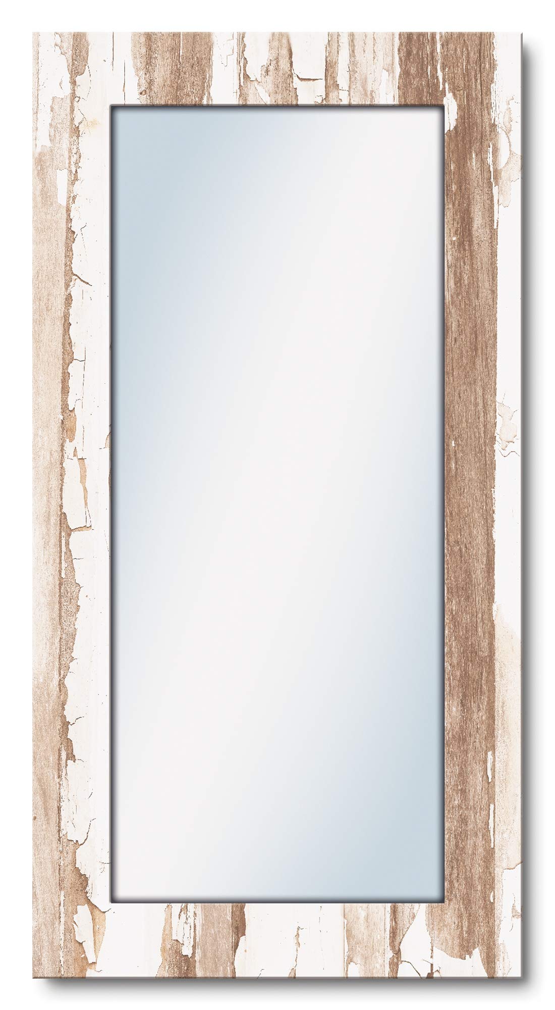 ARTLAND Ganzkörperspiegel mit Rahmen Holz 60x120 cm Wandspiegel zum Aufhängen Shabby Chic Landhausstil Kunst Used Look T9ID