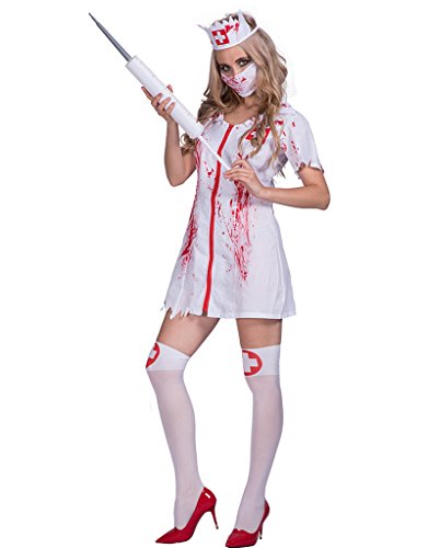 EraSpooky Damen Halloween Zombie Bloody Krankenschwester Kostüm
