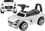Lean Toys Lizenziert Mercedes Benz Rutschauto für Babys Weiß Rutscher Rutschfahrzeug Babyrutscher Auto für Kinder