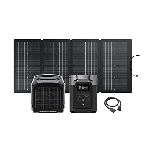 EcoFlow mobile Klimaanlage WAVE 2 mit DELTA 2 Power station und 220W Solar panel, 5100 BTU schnelle Kühlung, 6100 BTU Heizung, Steuerung per App