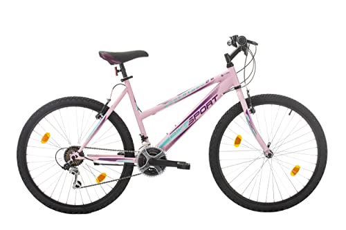 BIKE SPORT LIVE ACTIVE 26 Zoll Bikesport Adventure Mädchenfahrrad Damen Fahrrad Mountainbike, Shimano 18 Gang (Weiß Rosa)