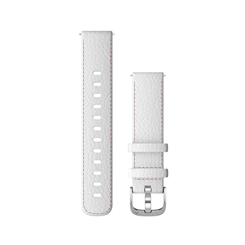 Garmin Quick Release Band (18 mm) - weißes Leder mit silberfarbener Hardware