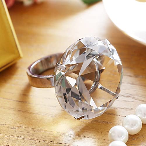Hochzeitsdekoration 8 cm Kristallglas Große Diamant Ring Romantische Vorschlag Hochzeit Wohnaccessoires Ornamente Party Geschenke Souvenirs
