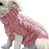 UKKD Hundemantel Warm Hund Katze Sweater Kleidung Winter Turtleneck Strick Haustier-Katze-Welpen-Kleidung-Kostüm Für Kleine Hunde Katzen Chihuahua,06F,L
