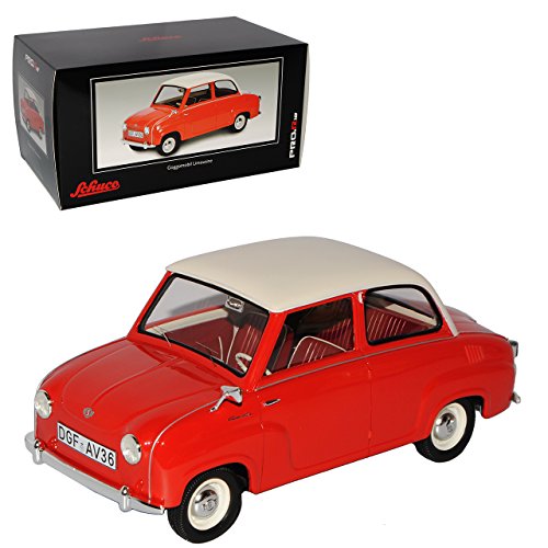 Schuco Goggomobil Glas Goggo Limousine Rot Weiss 1955-1969 limitiert auf 500 Stück 1/18 Modell Auto