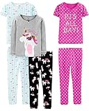 Simple Joys by Carter's 6-Piece Snug Fit Cotton Pajama Set, Unicorn/Dots/Turtle, 3T