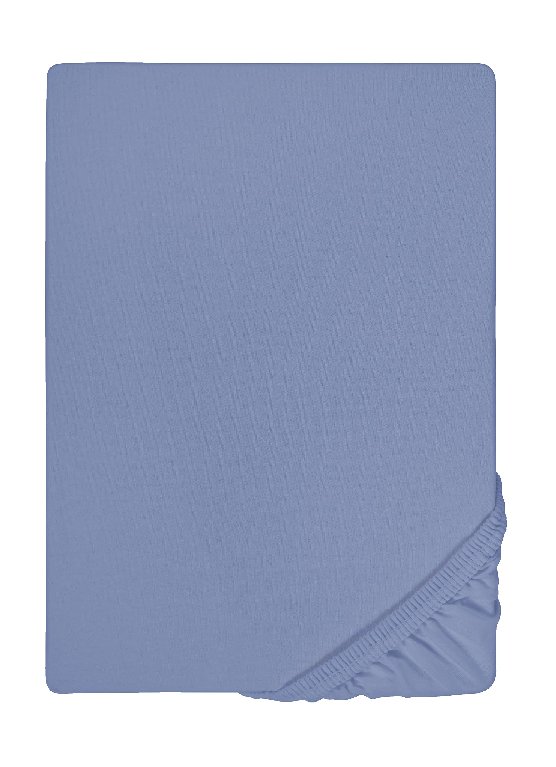 biberna Jersey-Elastic-Spannbetttuch 0077866 blau 1x 180x200 cm - 200x220 cm
