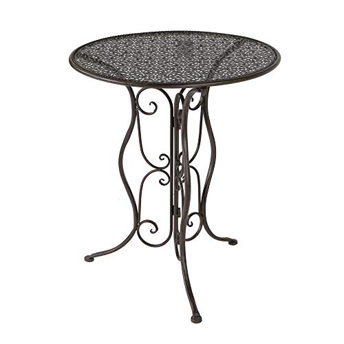Cornbay Gartentisch Tisch Metall Rund Braun D = ca. 60 cm H = ca. 70 cm