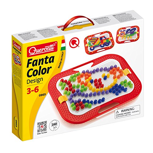 Quercetti 0903 - Mosaik-Steckspiel Fanta Color Design, 160 Stecker 15mm