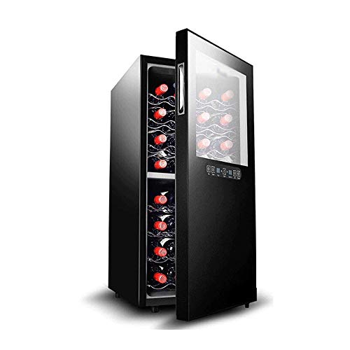 QHYXT Weinkühlschrank mit Zwei Zonen - 24 Flaschen eingebauter oder freistehender frostfreier Kompressor Weinkühlschrank, leiser Betrieb thermoelektrischer Weinkühlschrank Freistehender Weink
