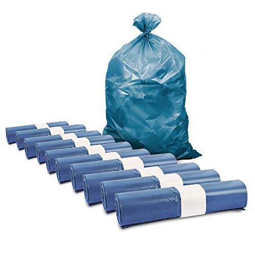Müllsäcke, 250 St. extra starke blaue Müllbeutel, 120 l Fassungsvermögen, 700 x 1.100 mm, Typ 70 mit 42 my, besonders reißfest, ideal für Garten, Umzüge, Entrümpelungen & Haushalt, 10er Pack
