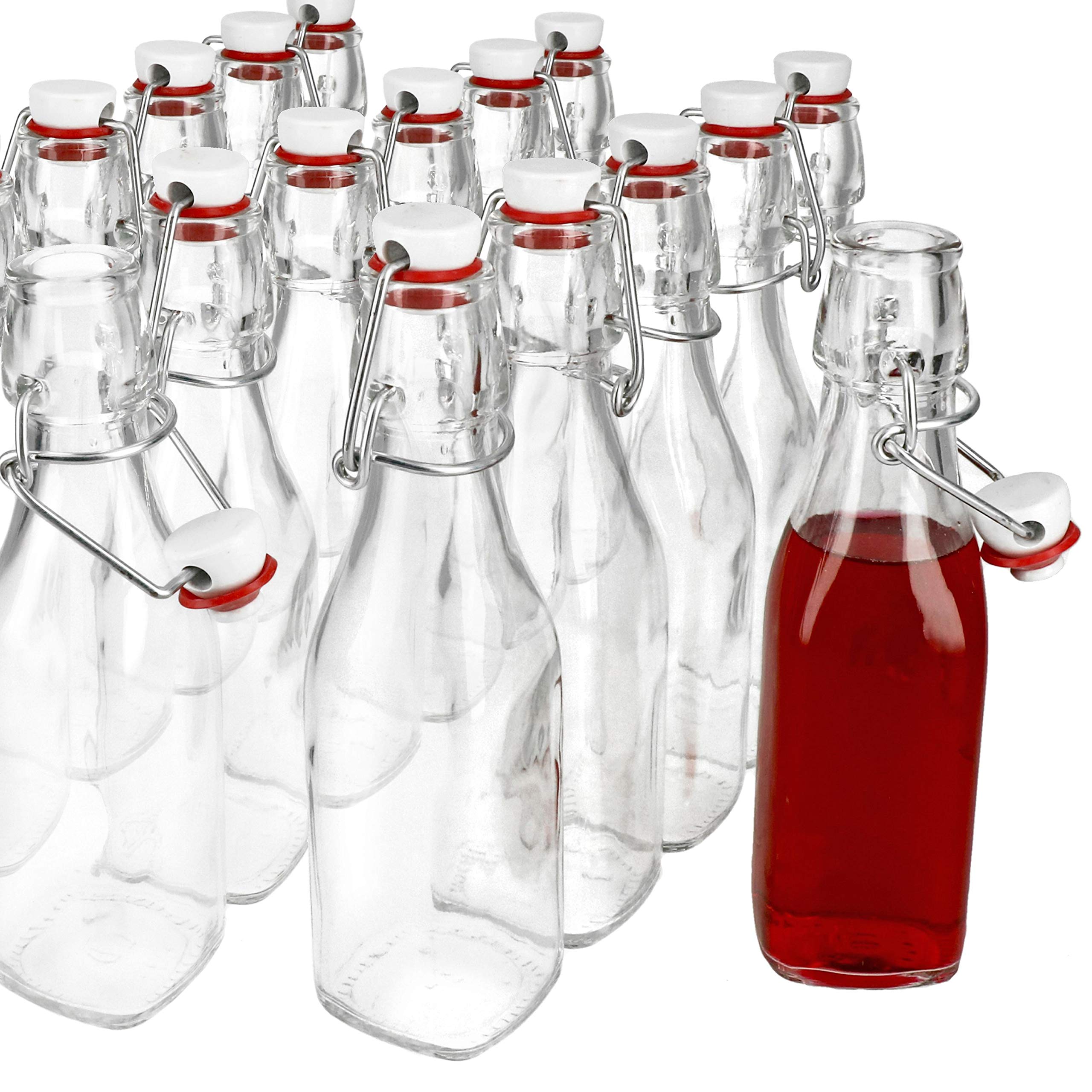 Bormioli 24er Set Glasflaschen Serie Swing mit Bügelverschluss 0,25 Liter