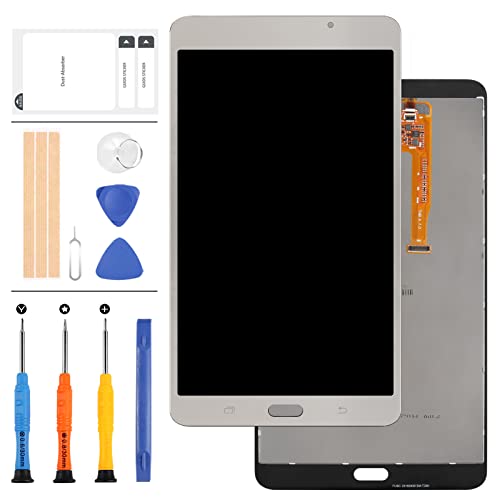 Für Samsung Galaxy Tab A E J 7.0 T285 3G SM-T285 LCD Display Touchscreen Digitizer Montage Ersatzteile (keine WiFi Version) Frontscheibe & LCD Bildschirm Reparatur mit Werkzeugset (Gold)