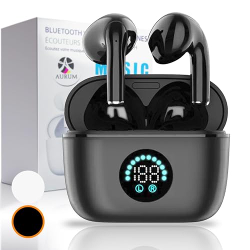 AURUM Model 2024 SX- 25 Kabellose In Ear Kopfhörer Bluetooth 5.3,ENC Lärmreduzierung, Ausgezeichneter Klang, Kopfhörer In Ear für hervorragende Audioqualität (Schwarz)