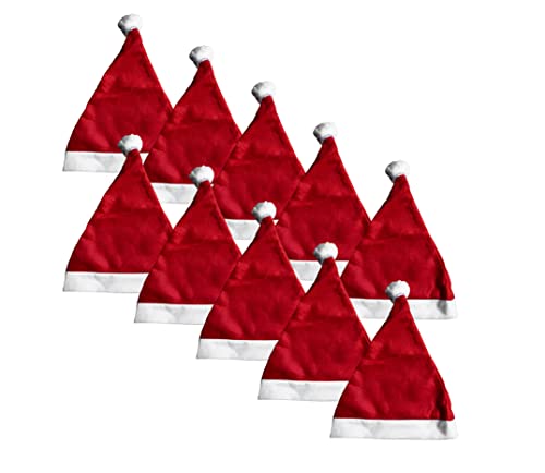 20x Weihnachtsmütze Nikolausmütze rot mit Plüsch-Bommel |hochwertig, weich für Kinder und Erwachsene | Weihnachtsmann Santa Claus Xmas Mütze im Set | Weihnachten Nikolaus-Kostüm Weihnachtsmarkt