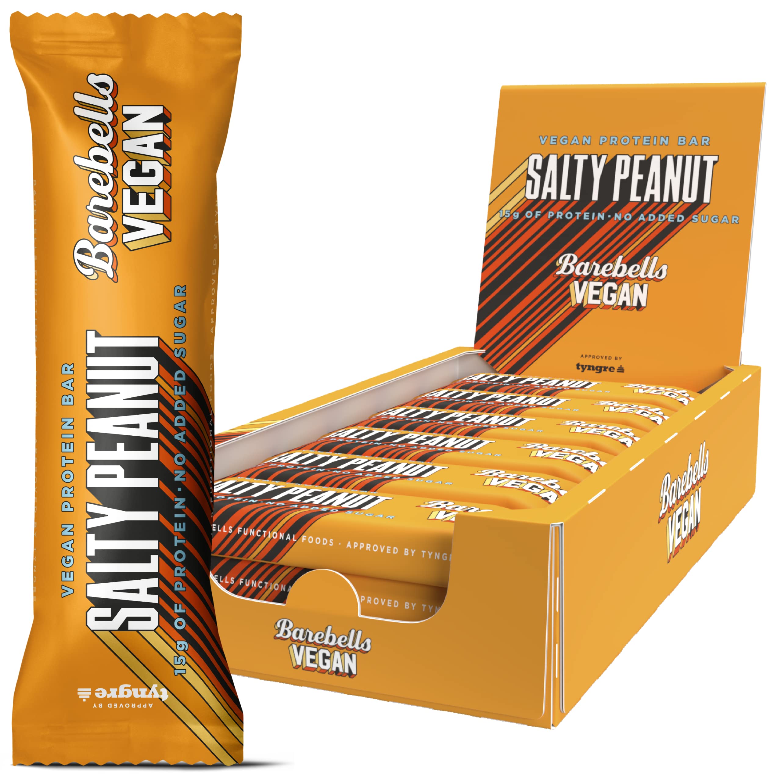 Barebells Proteinriegel – köstliche Eiweißriegel mit Schokolade – zuckerarm, 15 Gramm Protein, ohne Palmöl – Vegan Salty Peanut, 12 x 55gr