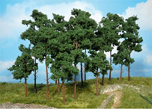 Heki 1953 Tannenbäume, 9 Stück, Höhe 16 cm, Mehrfarbig
