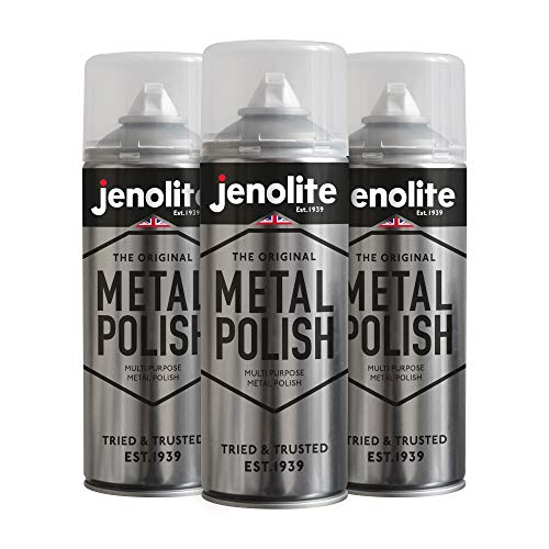 Jenolite Metallpolier-Aerosol, Industriequalität, Polierschaum, geeignet für Messing, Kupfer, Chrom, Edelstahl und Zinn, 3 x 400 ml, 3 Stück