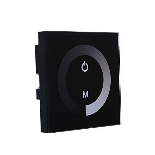 Dimmerschalter, Einfarbschalter Dimmer Touch Panel Wiederverwendbares Kunststoffmaterial für einfarbigen LED-Lichtstreifen (DC 12V-24V)(schwarz)