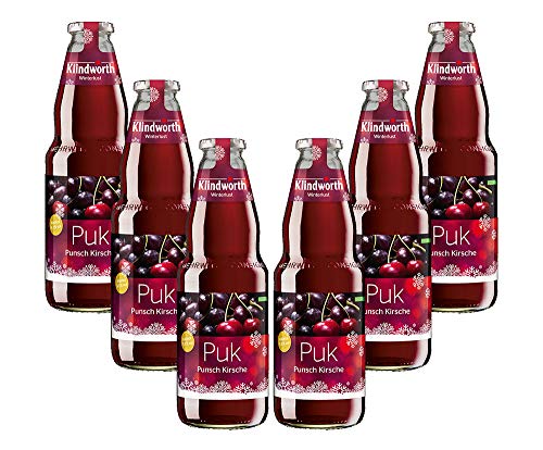 Klindworth Puk - 6x Alkoholhaltiger Punsch mit Kirsche-Vanille-Rum-Geschmack 6er Set 1L (9,3% Vol) inkl. Pfand MEHRWEG- [Enthält Sulfite]