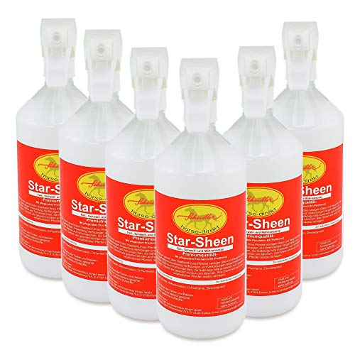 Horse-Direkt Fellspray, Mähnenspray, Schweifspray, Glanzspray, 6 x1L für die tägliche Fellpflege
