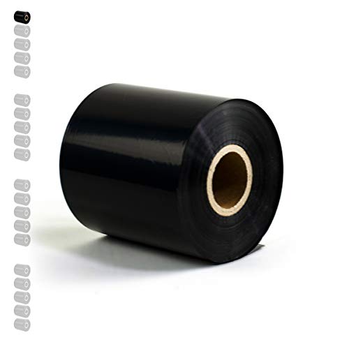 1 Rolle - Thermotransferfolie Harz Premium Qual: 318 | 80mm x 300m (Breite x Länge) | Farbe: schwarz | Thermotransfer Farbband für Industriedrucker | HUTNER