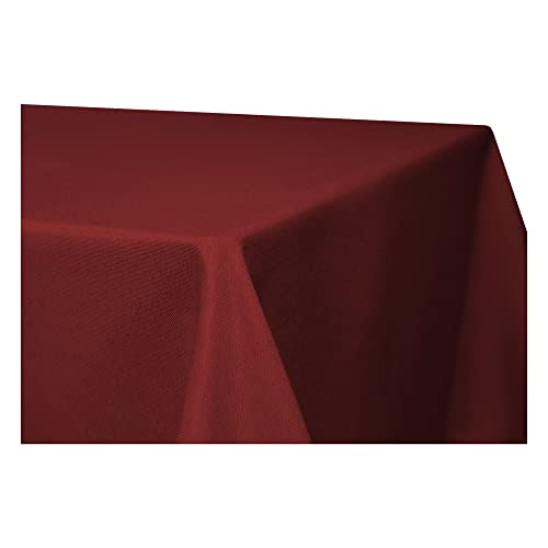 Tischdecke rechteckig Leinenoptik Lotuseffekt Tischwäsche Wasserabweisend Tischtuch Fleckenabweisend Bügelfrei Abwischbar Waschbar Innen und Außen Perleffekt (130 x 340 cm, Bordeaux)