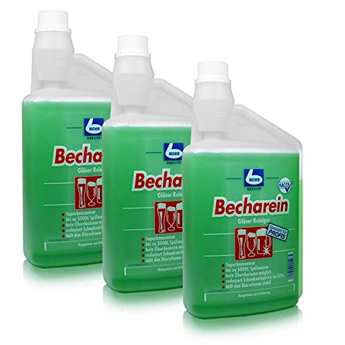 3x Dr. Becher Becharein Gläser Reiniger Dosierkammerflasche 1 Liter