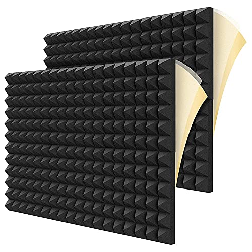 Bakemoro Schalldichte Schaumstoffplatten, 5,1 x 30,5 x 30,5 cm, Akustikplatten für Wand, Studio, Zuhause und Büro, 12 Stück