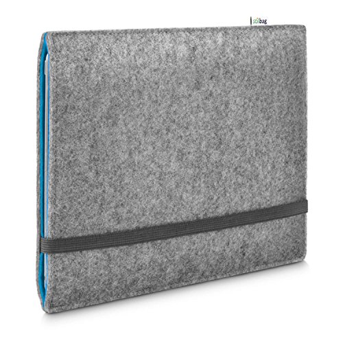 Stilbag Filzhülle für Samsung Galaxy Tab A 10.1 (2019) | Etui Tasche aus Merino Wollfilz | Kollekion Finn - Farbe: hellgrau/Azur | Tablet Schutzhülle Made in Germany