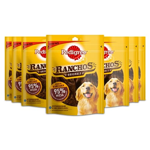 Pedigree Ranchos Leckerli mit 95% Hühnergeschmack für Erwachsene Hunde (7 x 70 g)