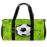 Sporttasche mit Schultergurt Fußball Fußball auf grünem Grassland, mehrfarbig, 45x23x23cm/17.7x9x9in, Einzigartig
