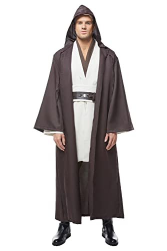 Star Wars Yoda Jedi Obi Wan Kenobi Cospaly Kostüm Tunika Herren Mantel Weiß XL