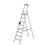 Aluminium-Stufen-Stehleiter einseitig begehbar 1 x 8 Stufen Arbeitshöhe bis ca. 4,00 m