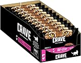 CRAVE Katzenfutter - getreidefreies, proteinreiches Nassfutter Pastete mit Lachs & Huhn 44 Portionsbeutel (11 x 4 x 85g), 3740 g