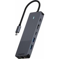 Rapoo 6-in-1 USB-C Multiport Adapter, 100Watt Power Delievery, 4K HDMI, 1 Gbps LAN, 1 USB-C und 2 USB-A 3.0 Datenports, kompatibel mit MacBook Pro, MacBook Air, iPad Pro, XPS
