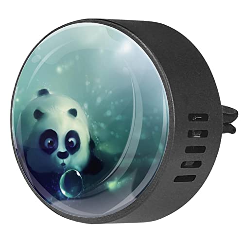 Quniao Panda and Bubble 2PCS Custom Car Aromatherapy Air Freshener Diffuser Car Fragrance Diffuser Locket Car Diffuser Vent Clip Apply for Car, Office, Kitchen