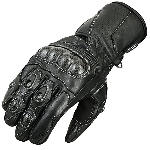 Motorradhandschuhe Sommer, Motorrad Handschuhe Motorradhandschuhe Knuckle mit Carbon, Leder Funktion für Herren und Damen (XS)