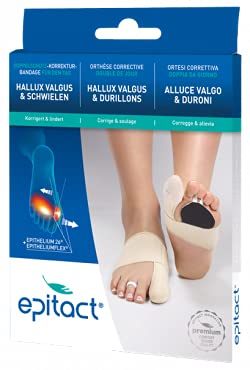 EPITACT - Doppelschutz Korrekturbandage TAG rechter Fuß Gr M - Hallux valgus Ballenzeh Fußsohle