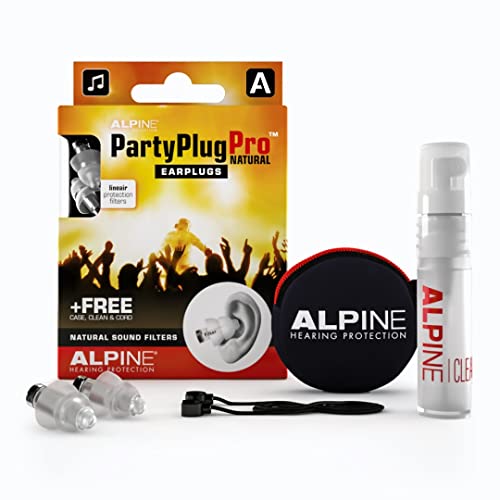 Alpine PartyPlug Pro Ohrstöpsel - Partys, Musikfestivals und Konzerte sicher genießen - Flat Filter - Bequem und hypoallergen - Wiederverwendbare Gehörschutz