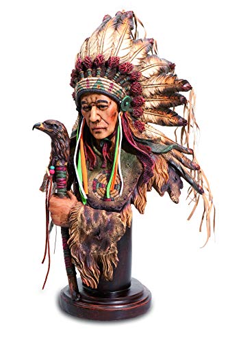 Reproduktion Büste Indianer Chef mit Adler 59/33/28 cm