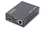 DIGITUS Medienkonverter - SFP Port - Gbit Ethernet - RJ45 / SFP - 10/100/1000Base-T/TX zu 1000Base-SX/LX - Schwarz