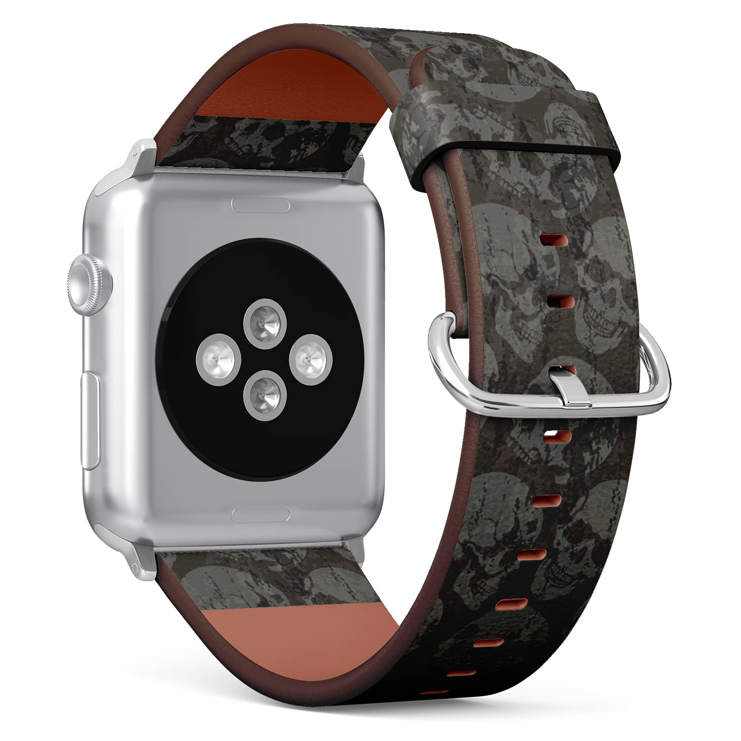 IKIKI-TECH Kompatibel mit Apple Watch-Armband, 42 mm, 44 mm, 45 mm, 49 mm (Totenkopf-Muster), veganes Ersatzarmband für iWatch Series 8, 7, 6, 5, 4, 3, 2, 1 Ultra SE