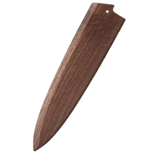 Aibote Handgefertigte Natürliche Schwarze Walnuss Holz japanische Gyuto Kochmesser Scheide Magnetischer Messeretui-Halter Schutzhülle aus Holz (10 Zoll,B)