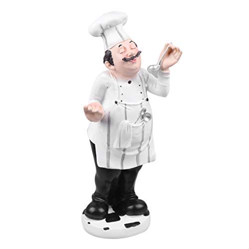 Wakauto Küchendeko Figuren Sammelfigur Koch 1pc European Style Chef Model Mini Cook Statue Resin Figurine for Restaurant Cafe Cake Shop Decoration (Chef) Französische Koch Figur Dekofigur Koch
