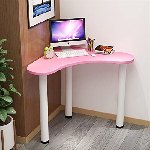 Dreieck-Dressing-Tisch, multifunktionale kompakte PC-Workstation, Corner-Computertisch für Home-Schlafzimmer, kleiner Schreibtisch-robuster Schreibtisch, 65x65.x74 cm,Rosa